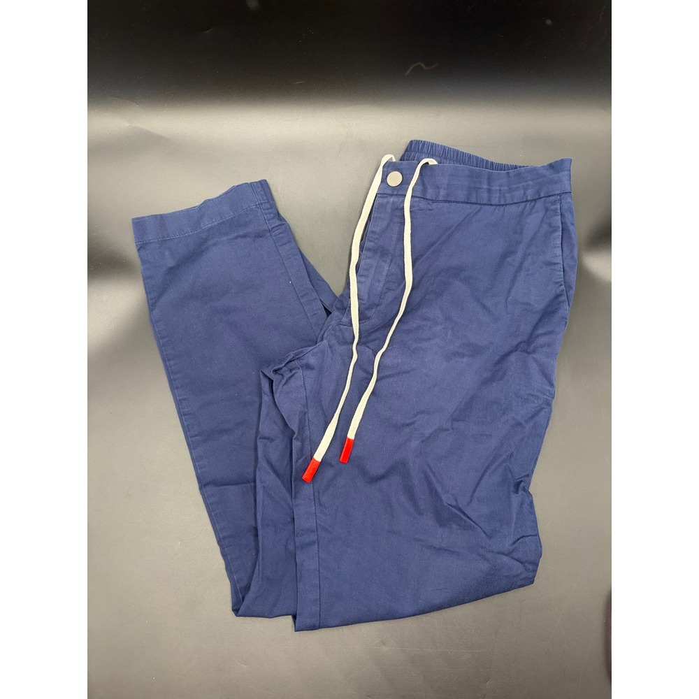 Spoke London Fridays Navy Blue Drawstring Chino Pants Mens 34 Build A Portugal - Picture 1 of 6